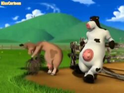  3d animals_only animated back_at_the_barnyard bessy_the_cow_(barnyard) cheerleader cow_boy cow_girl femsub furry maledom nickelodeon otis_the_cow_(barnyard) pocket_watch sound spiral_eyes symbol_in_eyes video 