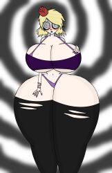  ass_expansion blonde_hair breast_expansion don&#039;t_starve drool femsub goth hypnotic_eyes nose_ring stalkertube thick_thighs thighhighs tight_clothing wendy_(don&#039;t_starve) 
