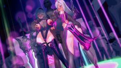  3d alternate_costume ass blue_hair blush boots breasts censored cleavage erect_nipples eula_lawrence eyeshadow femsub genshin_impact gloves headdress heart_eyes huge_breasts koikatsu! leotard lipstick long_hair looking_at_viewer makeup maledom middle_finger multiple_boys multiple_girls multiple_subs navel nipple_piercing nipples opera_gloves piercing pubic_hair purple_eyes purple_lipstick see-through shenhe_(genshin_impact) short_hair smile standing sweat sword symbol_in_eyes thick_thighs thighhighs trucorru weapon white_hair 