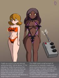  5-volt blonde_hair blush brown_hair caption dark_skin dazed drool electricity empty_eyes expressionless femsub halloween harvestman_here hypnotic_clothing milf nintendo orgasm orgasm_command priyanka_maheswaran pussy pussy_juice remote_control squirting standing_at_attention steven_universe text warioware wet_clothes 