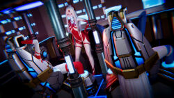 3d arms_above_head bodysuit breast_sucking chair female_only femdom femsub genderswap gloves hand_on_hip headphones helmet honey_select_2 horns long_hair milking_machine multiple_girls multiple_subs original personification restrained spread_legs standing tech_control thighhighs ultraman white_hair white_skin zhu_shimo