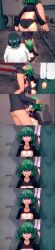  absurdres black_hair breasts censored clothed dollhouse empty_eyes expressionless fellatio femsub fubuki_(one_punch_man) green_hair kneeling maledom multiple_girls multiple_subs nipples nude one_punch_man oral panties penis pink_hair sequence short_hair sisters standing standing_at_attention tatsumaki_(one_punch_man) underwear 