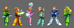 alternate_color_scheme alternate_costume bodysuit capcom cheerleader corruption empty_eyes expressionless female_only glowing glowing_eyes hat long_hair megaman_(series) megaman_x_(series) nurse ponytail red_hair robot robotization sam tech_control totally_spies transformation