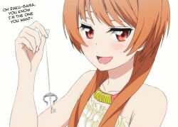  animated animated_gif bare_shoulders blush brown_eyes dead_source female_only femdom long_hair looking_at_viewer love manip marika_tachibana nisekoi pendulum pompom_(manipper) pov pov_sub smile text 