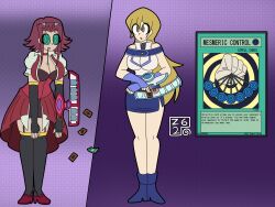  absurdres akiza_izinski alexis_rhodes breasts card character_request cleavage drool female_only femdom femsub mesmeric_control_(yu-gi-oh!) open_mouth slouching spiral_eyes spiralwash_eyes standing symbol_in_eyes tagme text yu-gi-oh! yu-gi-oh!_5d&#039;s yu-gi-oh!_gx zombietwink62 