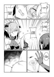 akatsuki_(furoufushi) comic crotch_tattoo demon_girl english_text femsub fujihan furoufushi_shoujo_no_naedoko_ryokouki happy_trance heart_eyes heart_tattoo hypnotic_smell long_hair monochrome mushroom navel nude official pandora_(furoufushi) plute_(furoufushi) pregnant short_hair smile symbol_in_eyes