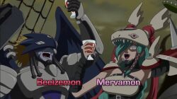  beelzemon bikini blue_hair breasts censored digimon digimon_fusion drinking drunk female_only femsub furry green_hair happy_trance large_breasts long_hair malesub mervamon monster_girl ponytail screenshot smile snake spiral_eyes symbol_in_eyes 