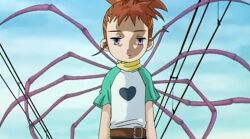  brown_hair clothed digimon digimon_tamers empty_eyes femsub parasimon parasite purple_eyes rika_nonaka screenshot 