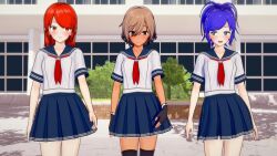 3d brown_hair femsub haigure_ayami haigure_ayami_(artist) happy_trance original school_uniform