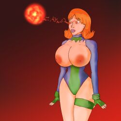  breast_expansion breasts caitlin_fairchild expressionless eye_beams female_only femsub gen13 huge_breasts hypnotic_orb large_breasts marvel_comics orange_hair orb red_hair sasirre short_hair western 