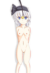 absurdres bottomless breasts empty_eyes expressionless large_breasts nude pendulum pussy short_hair silver_hair small_breasts spiral_eyes symbol_in_eyes topless touhou yakai youmu_konpaku