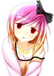 absurdres bare_shoulders dazed empty_eyes female_only femsub looking_at_viewer multicolored_hair necklace open_mouth original pink_hair red_eyes sketch solo vahn_yourdoom