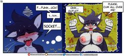  blush breasts cat_boy cat_girl furry heterosexual iamaneagle masturbation nipples original outlet_(iamaneagle) paizuri penis socket_(iamaneagle) speech_bubble tagme thought_bubble 