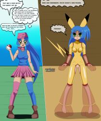 clothed_exposure dez_the_salandit empty_eyes expressionless identity_swap idpet latex nintendo nude original pikachu pokemon