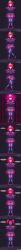  chicken_pose confused dancing dialogue empty_eyes femsub gag large_breasts latex mask mela_(pokemon) mochi_dance nintendo pokemon red_hair text undyingmidnight 