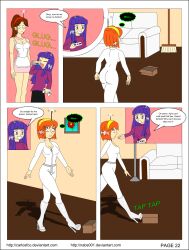 april_o&#039;neil ass brown_hair carlosfco comic dialogue fembot femdom femsub julia_(carlosfco) kigi_(carlosfco) large_breasts long_hair maid nabs001_(colorist) orange_hair original purple_hair short_hair tech_control teenage_mutant_ninja_turtles text