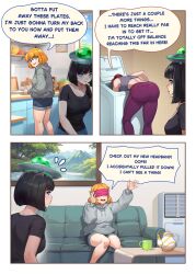 black_hair blindfold chien_vietnam comic female_only femsub orange_hair original red_hair ring_eyes