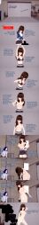  absurdres anoni_hypno blue_hair bra breasts brown_hair censored clara_lee_(anoni_hypno) clothed dialogue english_text femsub katie_collins_(anoni_hypno) livestream long_hair multiple_girls multiple_subs nipples nude original panties posed purple_eyes pussy short_hair spiral spiral_eyes symbol_in_eyes text underwear undressing undressing_command 