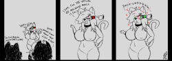  altered_perception bottomless comic dialogue femsub furry hair_covering_one_eye hand_on_hip hypnotic_accessory instant_loss kat_the_hero_of_dreams large_breasts long_hair navel nude sequence signature sketch tagme tech_control text topless unaware visor 