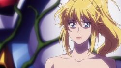  alfimi animated blue_hair excellen_browning eye_color_change femdom femsub floating glowing_eyes hypnotic_kiss kissing long_hair official red_eyes robot sound super_robot_wars tagme video yuri 