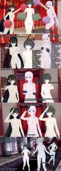  3d ahoge angry black_hair chicken_pose dangan_ronpa dangan_ronpa_v3 dialogue embarrassed english_text exhibitionism expressionless eye_roll femsub gloves green_eyes green_hair groping koikatsu! komaru_naegi kyoko_kirigiri liz_b maki_harukawa male_pov maledom mantra multiple_subs nude pov_dom purple_eyes red_eyes saluting shrunken_irises stage_hypnosis standing_at_attention text tongue_out white_hair 