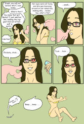 before_and_after bra cell_phone cleavage comic femsub fetishdrawer glasses happy_trance hypnostink hypnotic_gas motor_mania original panties phone ring_eyes smell text underwear