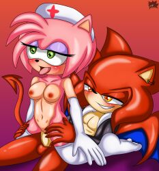  amy_rose bat_wings bimbofication blush breasts costume demon demon_boy earrings eyelashes eyeshadow femsub furry gloves gradient_background green_eyes happy_trance hat hedgehog_boy hedgehog_girl heterosexual incubus incubus_(project_x_love_potion_disaster) jacket magic makeup maledom navel nipples nude nurse opera_gloves pink_hair pink_skin project_x:_love_potion_disaster red_hair red_skin reverse_cowgirl seductive_smile sex short_hair simple_background sirjzau smile sonic_the_hedgehog_(series) tail thighhighs tongue tongue_out vaginal watermark wings yellow_eyes 