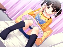  animated animated_gif bed black_hair breasts brown_hair couch earbuds hair_ribbon hypnotic_accessory hypnotic_audio hypnotized_hypnotist loli maledom multiple_girls panties pillow piper_(manipper) purple_eyes ribbon skirt socks spiral_eyes symbol_in_eyes tech_control text thighhighs twintails underwear upskirt yellow_eyes 