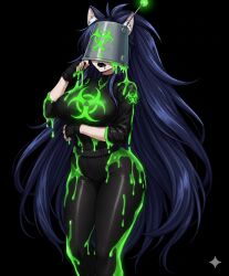 ai_art bucket_helmet goth slime sonia_(sonix135) spongebob_squarepants_(series) tech_control toxic