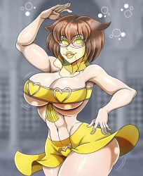  dancing female_only femsub glasses harem_outfit original standing zorro-zero 