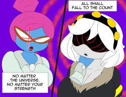  black_sclera chin_hold crossover disassembly_drone drool english_text female_only femdom femsub glasses hypnotic_eyes multiple_girls murder_drones nastasia nintendo open_mouth phantom_hand projectfuntime red_eyes ring_background robot_girl serial_designation_v simple_background spiralwash_eyes super_mario_bros. super_paper_mario text 