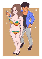 bikini brown_hair cara_(bewitchingcara) efalabrino femsub happy_trance maledom ram&oacute;n_(msmith322) spiral_eyes