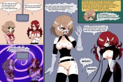  amnesia assertive_sub before_and_after body_paint clown_girl comic corruption empty_eyes evil_smile exposed_chest femsub hypnotized_hypnotist idpet mitsuru_kirijo multiple_subs nude persona_(series) persona_3 pet_play red_eyes split_personality text trigger yukari_takeba yuri 