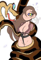 absurdres bondage breasts brown_hair cameltoe coils disney femsub fire_emblem fire_emblem_fates happy_trance hypnotic_eyes kaa kaa_eyes kagero large_breasts long_hair nintendo panty_pull penken simple_background snake the_jungle_book white_background