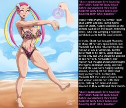  absurdres barefoot beach bikini blonde_hair breasts caption coin dark_skin female_only femsub ghost13_(writer) happy_trance icontrol_(manipper) iiron_o_neill large_breasts long_hair manip mantra multicolored_hair navel nintendo open_mouth pendulum phantom_hand pink_hair plumeria_(pokemon) pokemon pokemon_sun_and_moon solo spiral_eyes symbol_in_eyes text twintails watermark zombie_walk 