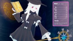  3d before_and_after breasts gameplay_mechanics meli_(rimelia) pink_eyes rimelia white_hair witch 