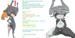  ass before_and_after breasts caption caption_only elf_ears femsub glowing glowing_eyes imp maledom manip midna nintendo princess shortstack simple_background small_breasts text the_legend_of_zelda twilight_princess zeldaishot_(manipper) 