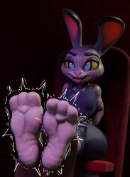 3d animal_ears bunny_girl disney feet_expansion femsub foot_focus furry huge_feet judy_hopps kaa_eyes large_breasts non-human_feet restrained spiral_eyes tagme tongue_out zootopia