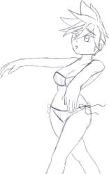 bikini breasts disguised_hypnotist empty_eyes expressionless femsub large_breasts overwatch short_hair tracer traditional zombie_walk
