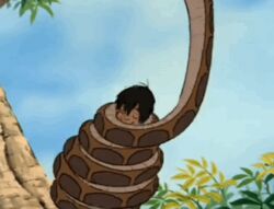  animated animated_gif coil_slide coils disney happy_trance kaa male_only maledom manip mowgli screencast snake the_jungle_book 