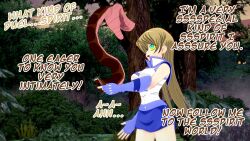 3d alexis_rhodes blonde_hair clothed disney femsub hypnotic_eyes kaa kaa_eyes koikatsu! long_hair maledom snake text thatguysly the_jungle_book yu-gi-oh! yu-gi-oh!_gx