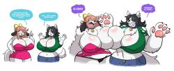  black_hair breast_expansion collar drool female_only femsub furry happy_trance holly_applebee jeans molly_applebee mother_and_daughter muscle_growth orange_hair original panties paws piercing pink_eyes prinnydood sharp_teeth shirt spiral_eyes tongue_out transformation 