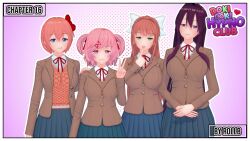 animated blue_eyes breasts brown_hair cat_ears doki_doki_literature_club femdom femsub green_eyes hypnotized_assistant hypnotized_hypnotist monika multiple_girls natsuki_(doki_doki_literature_club) nude pink_hair purple_hair rollb sayori_(doki_doki_literature_club) school_uniform spiral_eyes symbol_in_eyes tagme text trance_break undressing video yuri yuri_(doki_doki_literature_club)