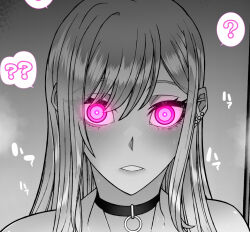 belu belu133 blush choker confused dazed earrings glowing_eyes marin_kitagawa my_dress-up_darling piercing pink_eyes