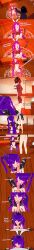  absurdres animal_ears anoni_(anoni_hypno) anoni_hypno black_hair bunny_ears bunny_girl censored chicken_dance chicken_pose clothed dialogue english_text fake_animal_ears fellatio femsub gloves hair_covering_both_eyes heart heart_pasties long_hair magic maledom nude opera_gloves oral original pasties penis purple_eyes purple_hair reverse_bunnysuit short_hair squatting text 