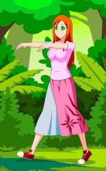  absurdres animated animated_eyes_only animated_gif bleach clothed female_only femsub happy_trance ivatent_(manipper) jimryu kaa_eyes long_hair orange_hair orihime_inoue skirt sneakers zombie_walk 