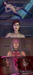 3d absurdres bimbofication bottomless breasts comic commander_shepard female_only femdom femsub happy_trance high_heels huge_breasts large_breasts mass_effect nude raptor4d4 smile spiral_eyes standing standing_at_attention symbol_in_eyes tech_control text topless transformation