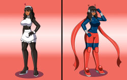 antenna dark_skin dlobo777 empty_eyes femsub happy_trance large_breasts long_hair maid maid_headdress marvel_comics ms._marvel tech_control visor