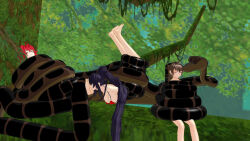  3d ahoge akeno_himejima bare_legs bare_shoulders barefoot bisexual black_hair bra closed_eyes coils crossover disney erect_nipples_under_clothes feet femsub foot_worship harem high_school_dxd issei_hyoudou jungle kaa kaa_eyes legs legs_up licking long_hair maledom malesub mmd ponytail red_hair rias_gremory short_hair snake sub_on_sub texasnerd the_jungle_book very_long_hair 