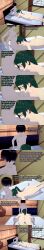 absurdres altered_common_sense black_hair breasts brown_eyes dialogue english_text fellatio femsub glasses green_hair jujutsu_kaisen maki_zenin maledom nipples nude oral ponytail red_eyes short_hair text zenin1 